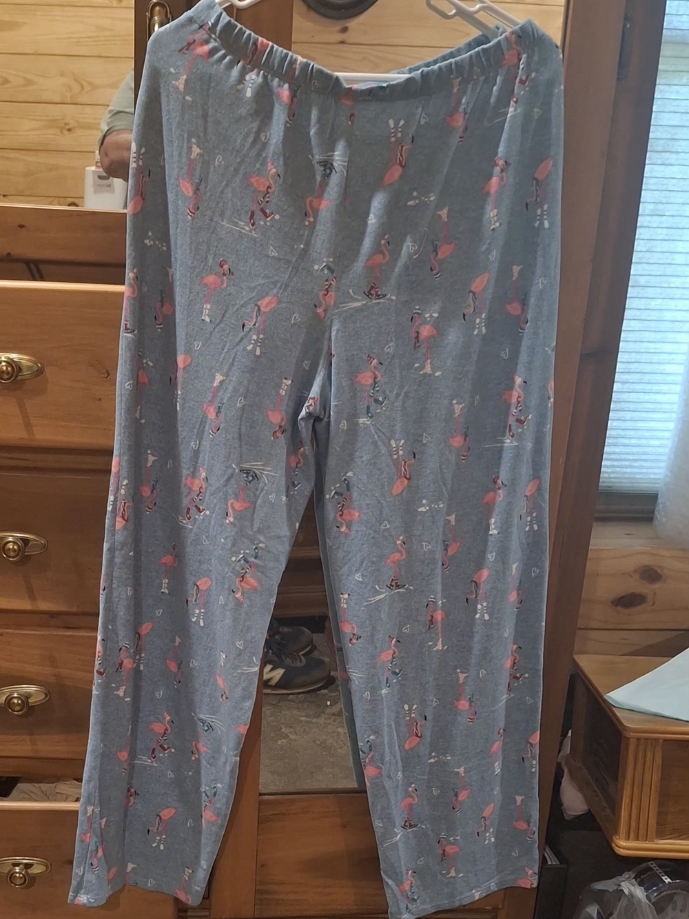 Relaxed Light Blue Women’s Pajama Set with Pink Accent Print - Picture 3 of 16